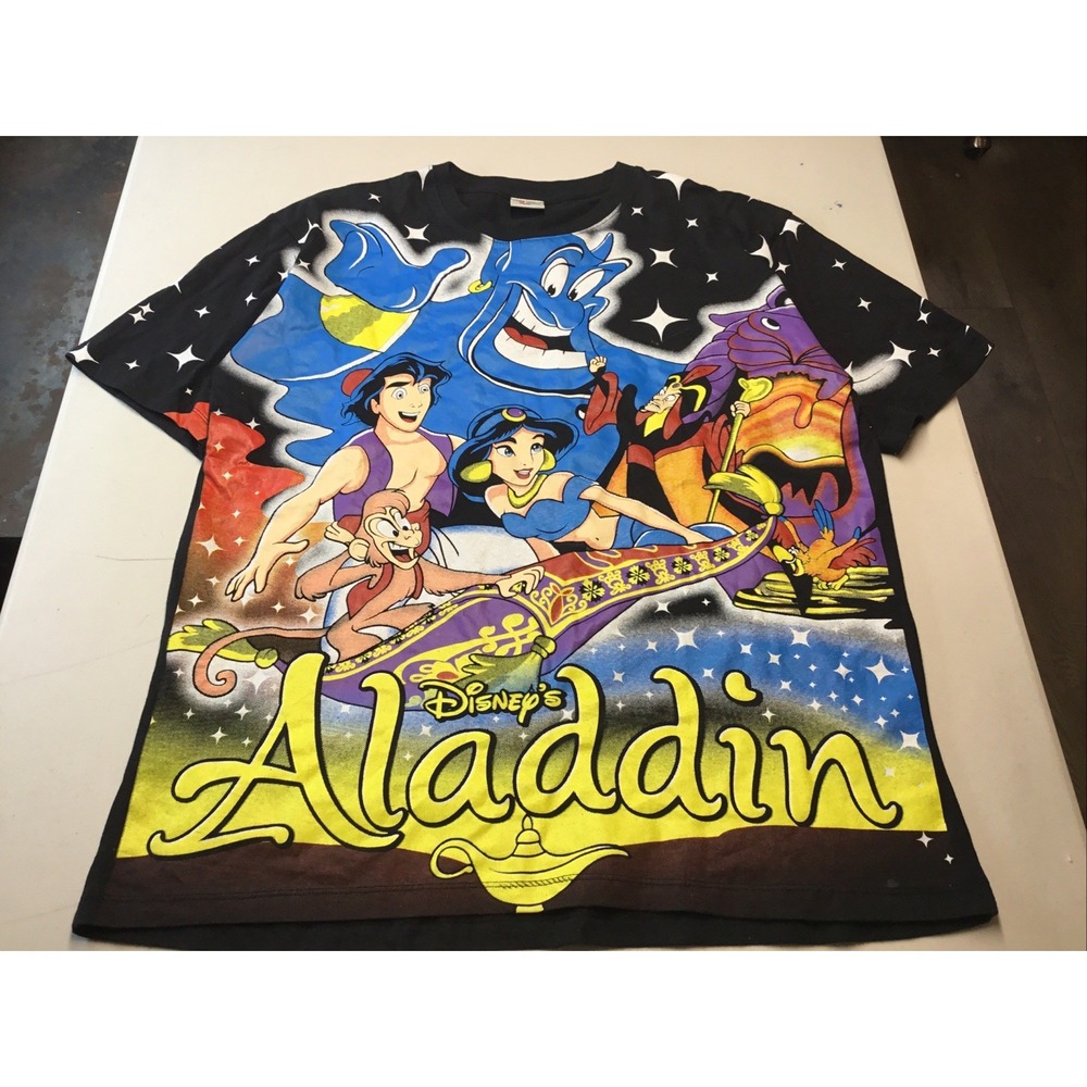 Vintage Aladdin Front Graphic Men's XL Street Couture T-Shirt Short Sleeve 90's